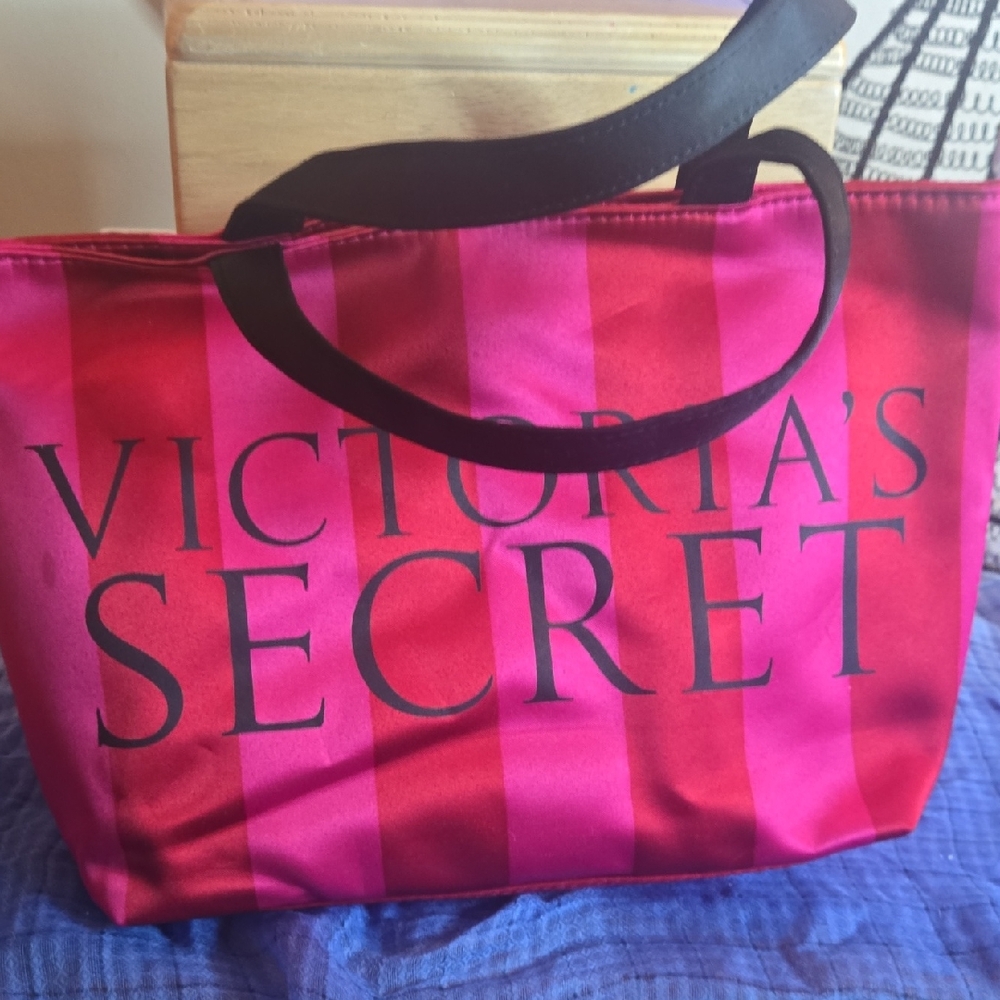 Victoria's Secret Bold Pink Striped Tote